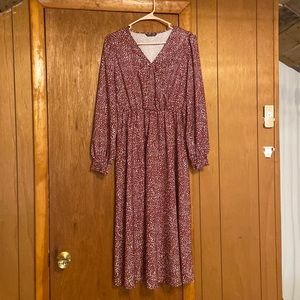 SHEIN size medium ankle length dress red with white dots never worn new